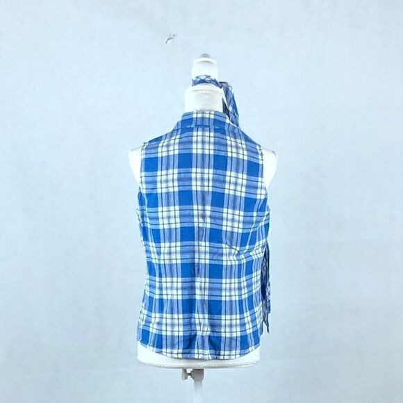 Jones New York Signature Blue and White Plaid Top - Picture 3 of 6